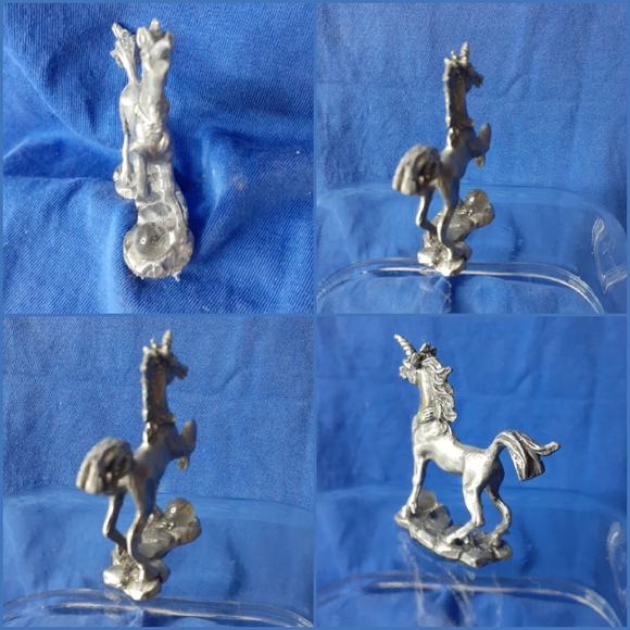 Unicorn Vintage Figurine With Crystal Ball & Green Stone Very Detailed Vintage - Picture 8 of 16